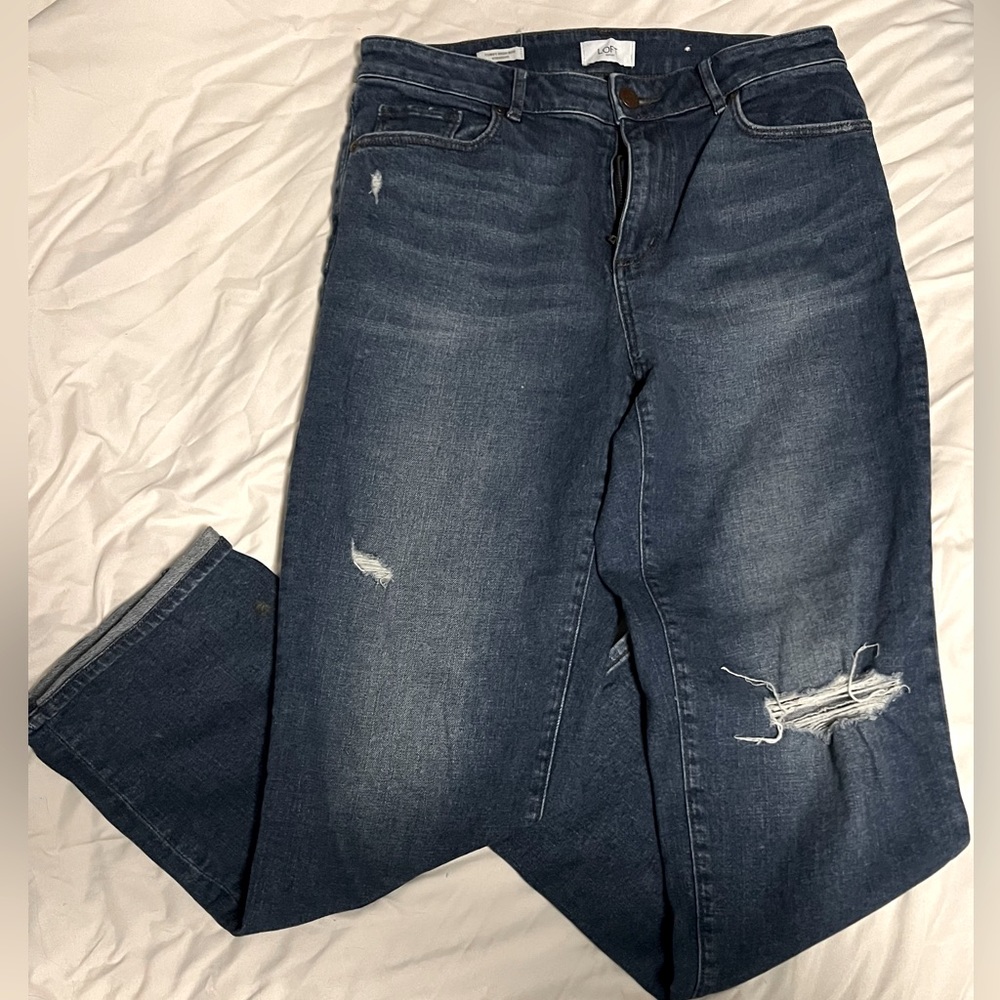 LOFT Curvy High Rise Straight Jeans